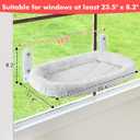 Zoratoo 2PC Cat Window Perch with Bolster Foldable Cat Hammock Cushion Bed for Window with Metal Frame, Large Suction Cups Cordless Window Resting Seat for Indoor Cats (Cushion Bed, 2PC)