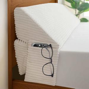 HIGOGOGO Twin Size Wedge Pillow for Headboard Gap - Multi Functional Mattress Wedge Bed Gap Filler Close The Gap (0-7") Between Your Mattress and Headboard or Wall (Beige 39"x11"x9")
