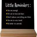 Little Reminders You are Enough Desk Plaque Sign with Stand,Dorm Signs for College Girls, Inspirational Signs Decor for Office Dorm Desk,Back to School Gifts for College Students (Black 3)