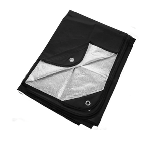 Arcturus Insulated Tarp, Reusable Heavy Duty Thermal Survival Blanket – 60x82in, Reflects 90% Body Heat, Waterproof, Windproof, 3-Layer Design, Reinforced Grommets, Black