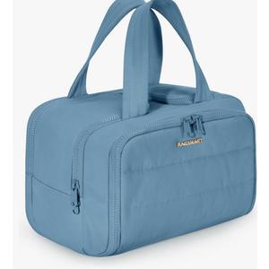 BAGSMART Travel Toiletry Bag, Puffy Toiletry Bag for Women, Wide-open toiletry bags for traveling, Large Travel Cosmetic Makeup Bag Organizer for Accessories,Toiletrie (Steel Blue)