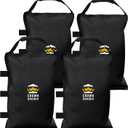 CROWN SHADES Sand Bags for Canopy Legs (120 LBS) Sandbags for Weight, Canopy Weights, Pop Up Tent Weights Bags, Black (Unfilled)