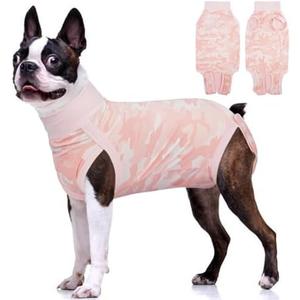 BRKURLEG Recovery Suit for Dogs After Surgery,Surgery Recovery Suit for Dogs Cats Female Male, Dog Onesie for Surgery for Abdominal Wounds Recovery Shirt, Substitute E-Collar & Cone(Pink, M)