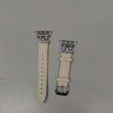 Minyee Leather Bands Compatible with Apple Watch Band 38/40/41/42/44/45/46/49mm Women, Slim Thin Dressy Designer Strap with C-Shape Metal Buckle for iWatch Series 11 10 9 8 7 6 5 4 SE/Ultra 3 2 1 (Starlight/Starlight)