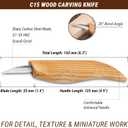 BeaverCraft Wood Carving Detail Knife C15 1.4" Whittling Knife for Detail Woodcarving Craft Knife - Chip Carving Knife Wood Carving Tools for Beginners and Kids