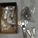 Chibery 9/16", 1/2", 5/8", 3/4" Overlay Soft Close Concealed Hinge for Face Frame Door ＆ Frameless Door, 3D Clip-on Plate, Self Closing Hidden Satin Nickel, 105° Angle, H=3, Full Overlay, 4 Pack