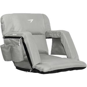 Vandra Arc - Scandinavian Stadium Seat with Back Support & BenchLock - Wide Padded Bleacher Chair with Cushion & Arc Recline Arm Rest for Bleachers, 21" Standard