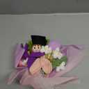 Zeyune 2026 Graduation Crochet Flower Bouquet Knitted Grad Doll Artificial Preserved Flowers Gift for Teacher's Day Home Decor Graduation Gift