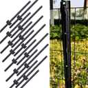 3 Feet Metal Fence Post Black, Pack of 15, for 24 Inch High Garden Welded Wire Fence U-Channel Steel Garden Post