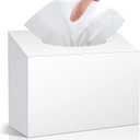 Acrylic Hand Towel Box Cover Compatible with Kleenex Disposable Hand Towels Wall-Mounted Paper Towel Dispenser Suitable for Tabletop, Bathroom, Car, and Office Use (Glossy White) (Normal)