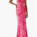 PRETTYGARDEN Women's Floral Bodycon Maxi Dress Summer Beach Sundress Sleeveless Spaghetti Strap Wedding Guest Dress XXL