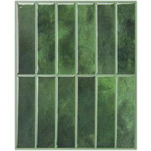 LONGKING 10-Sheet Green Peel and Stick Backsplash Tiles for Kitchen Wall, Kitchen Backsplash Wall Tile, Waterproof Back Splash Stick on Tiles for Bathroom