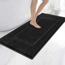 anllugs Bathroom Rugs 24" x 60", Non-Slip Extra Soft Absorbent Bath Rugs, Machine Washable Quick Dry Bath Mats for Bathroom Floor, Shower, Bathtub and Sink, Black