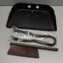 17In Extra Large Dust pan and Brush Set,Commercial Heavy-Duty Dust Pans and Wood Broom,Clip on Dust Pan Metal Edge Flat Against Floor for Patio/Pet/Car/Outdoor-Rubber Coated Easy to Grasp Handle