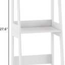 3-Tier Bathroom Ladder Shelf Freestanding, White Floor Shelves Open Shelving Unit, Small Bookshelf Nightstand for Home Study Laundry Room (11.0D x 12.6W x 26H)