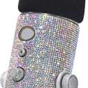 YOUSHARES Blue Yeti Pop Filter - Cute Glitter Sticker, Bling Diamond Shiny Skin with Mic Foam Winscreen Compatible with Blue Yeti Microphones (Silver)