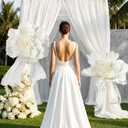 Frienda 2 Pcs Wedding Arch Flowers Giant Crepe Paper Flowers for Backdrop Decoration Large Paper Floral Decoration for Arch Arrangement Wedding Decor Ceremony Bridal Shower Baby Shower Outdoor Decor
