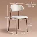 Upholstered Dining Chairs Set of 4 Mid-Century Modern Kitchen & Dining Room Chairs with PU Leather Seat and Backrest Ergonomic Sillas de Comedor(Walnut/Beige)