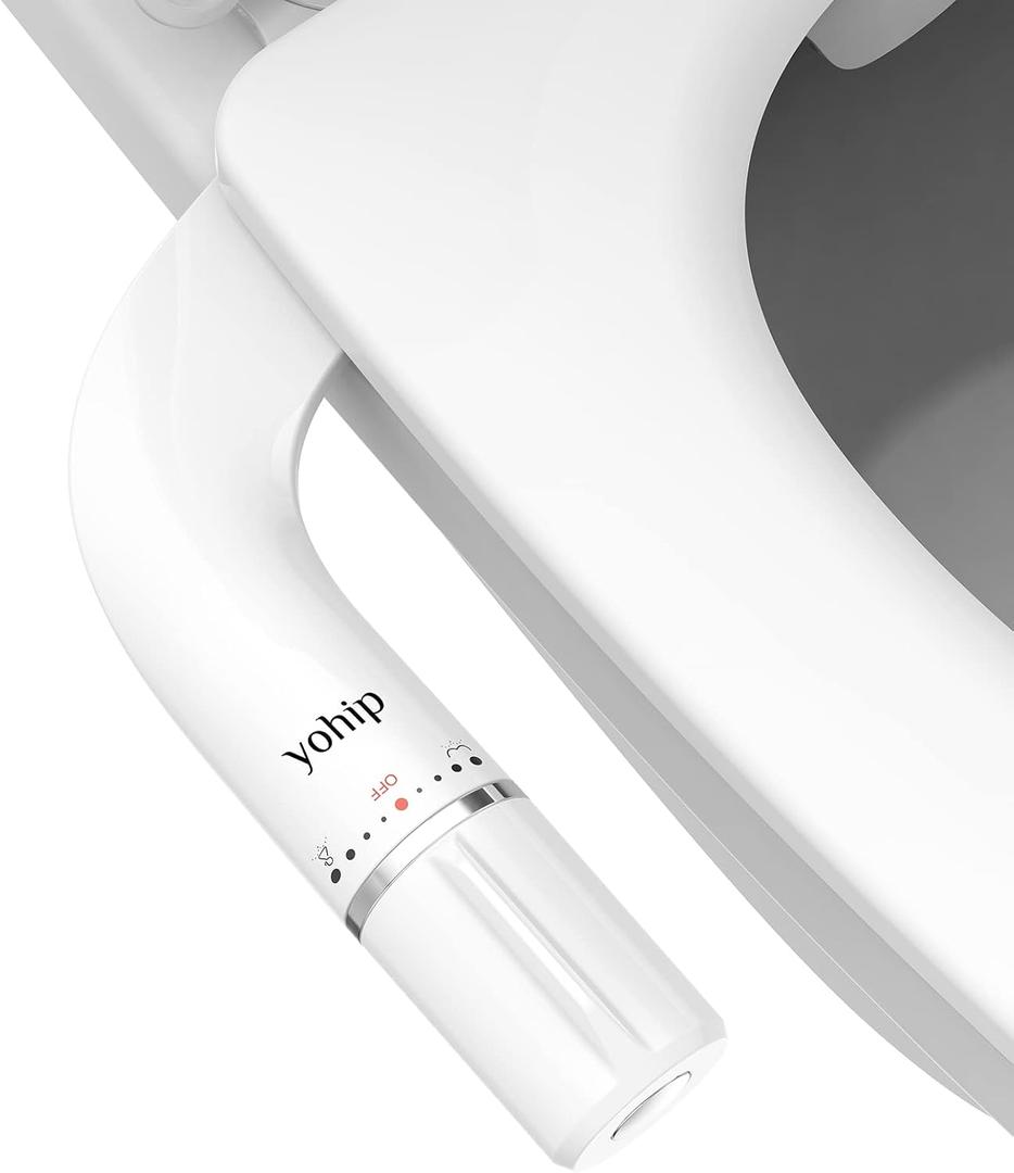 Ultra-Slim Bidet Attachment for Toilet - Dual Nozzle (Feminine & Posterior Wash) | Lead-Free Stainless Steel Valve | Non-Electric Adjustable Water Pressure | 2.48" Slim Fit Standard Toilets