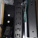 Single Monitor Stand Freestanding 27-43 Inch Monitor Arm Curved Screen Monitor Mount Tempered Glass Base Adjustable Motion Tilt -15 to 10 Swivel 45 Rotation 360 Weight Capacity 77lbs HT05B-003