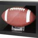 Football Display Case Wall Mount Lockable Clear View Full Size Anti Fade UV Protective Acrylic Door Wooden Signed Memorabilia Football Box Shelf Holder-Single Ball