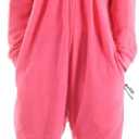 Forever Lazy Footed Adult Onesies, One-Piece Pajama Jumpsuits for Men and Women, Unisex Wwith Detachable Feet (Fuchsia Pink, XS)