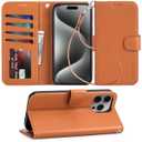 Arae Compatible with iPhone 15 Pro Max Case with Card Holder and Wrist Strap Wallet Flip Cover for iPhone 15 Pro Max 6.7 inch , Light Brown