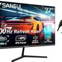 SANSUI Computer Monitors 27 inch 100Hz IPS USB Type-C FHD 1080P HDR10 Built-in Speakers HDMI DP Game RTS/FPS tilt Adjustable for Working and Gaming (ES-27X3 Type-C Cable & HDMI Cable Included)