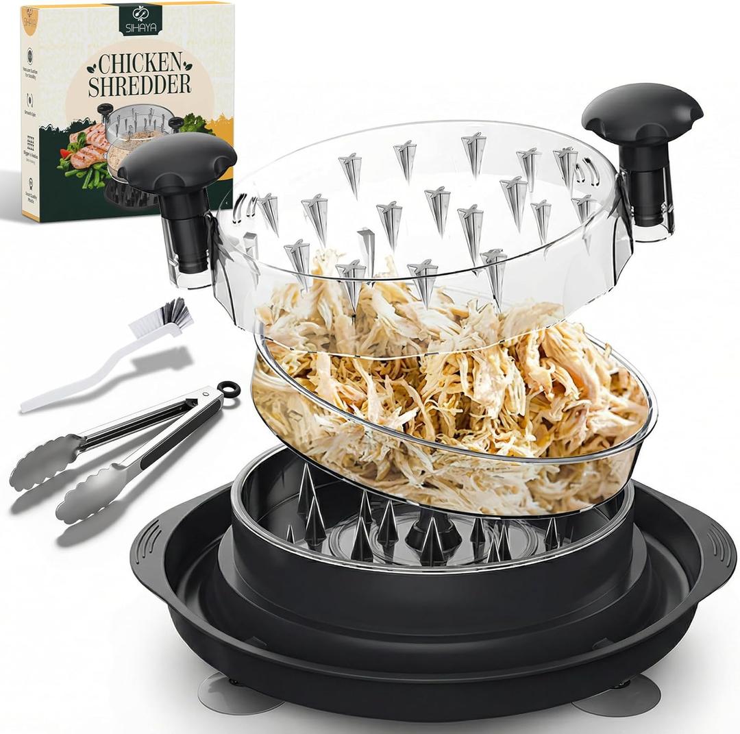 SIHAYA Large Chicken Shredder Tool Twist, Rapid Meat Shredding of Chicken, Beef & More in Seconds  Durable Meat Shredder, Anti-Slip, Dishwasher Safe & Easy to Clean