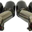 NETAMI 3" to 4" Quad Staggered Outlets Exhaust Tip Carbon Fiber Stainless Steel Blue Bolt-on A Pair