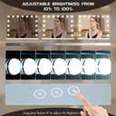 Vanity Mirror with Lights Lighted Makeup Mirror with 15 Dimmable LED Bulbs,3 Color Lighting Modes,USB Charging Port Touch Control,Sturdy Metal Frame Design,White