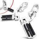 Benlari Motorcycle Adjustable Highway Footpegs Style 2 Chrome Short Angled Fit for Harley Touring Street Glide Softail Dyna Sportster fits 1"(25mm) 1-1/4"(32mm) Engine Guard
