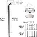 2 Pack 24 Inch Anti Slip Shower Grab Bar Handles, ZUEXT Chrome Stainless Steel Knurled Bathroom Balance Bar, Safety Hand Rail Support,Handicap Elderly Injury Senior Assist Bath Handle(1.25" Diameter)