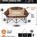 KingCamp Double Camping Chair, Oversized 880lbs Heavy Duty Loveseat XL