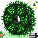 JMEXSUSS 500 LED Green Christmas Lights, 8 Modes Green String Lights Outdoor Plug in, 173ft St Patrick's Day Light for Party Xmas Tree St Patrick's Day Decorations