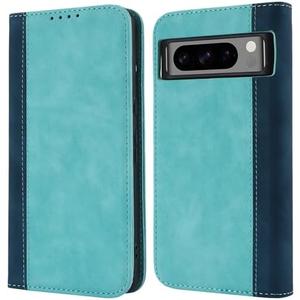 Havaya for Google Pixel 8 Pro Case Wallet with Card Holder Flip Cover with Credit Card Slots -Light Blue & Dark Blue