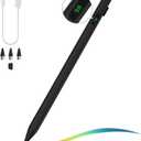 MoKo Stylus Pen for Touch Screen, Active Universal Stylus Pen Compatible with iPad/iPhone/Samsung/Tablet Devices and Other iOS/Android Smartphone, Tablet Pen with Power Display, Black