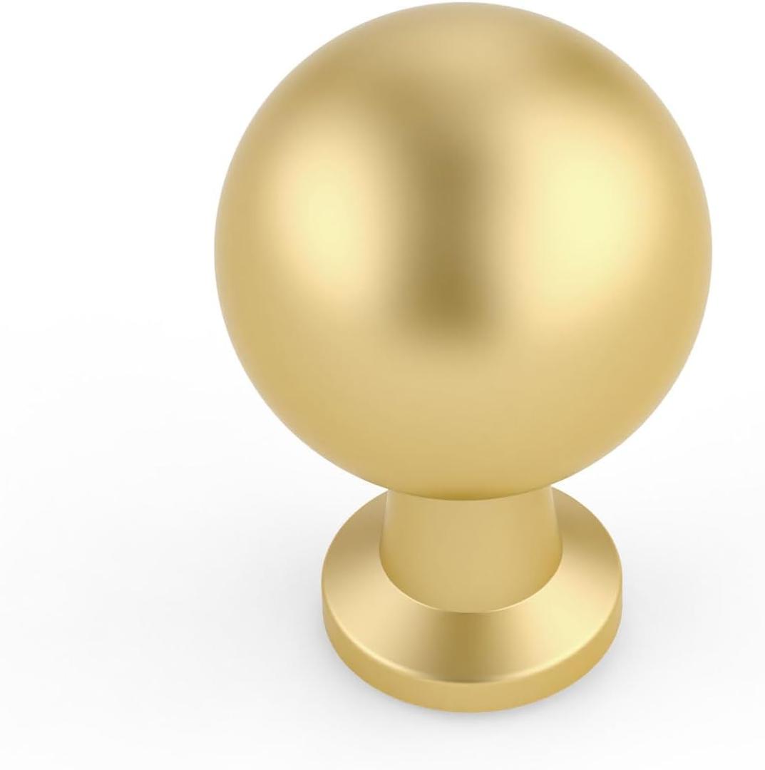 Amerdeco 10 Pack Kitchen Cabinet Knobs Brushed Gold Cabinet Knobs Bedroom Dresser Drawer Knobs Single Hole Cabinet Handles