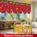 Breling 6 Pcs Christmas Kitchen Curtains Christmas Window Valance Curtain Decoration Xmas Rod Pocket Short Drapes Set for Classroom Living Room Bedroom Holiday Decor 36x24 in(Xmas Balls)