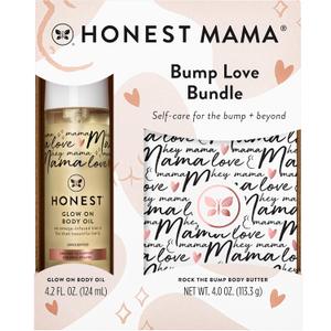The Honest Company Mama Body and Belly Bump Love Bundle, Moisturizing Plant Based Oil and Stretch Mark Butter Cream (1 Count (Pack of 1))