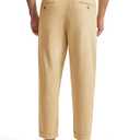 Rdruko Men's Linen Pants Lightweight Casual Cotton Pants Elastic Waist Beach Summer Pants with Pockets, Khaki, L (XXL)