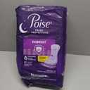 Poise Overnight Incontinence & Postpartum Pads for Bladder Leaks, 8 Drop Extra Coverage, 36 Count (Long)
