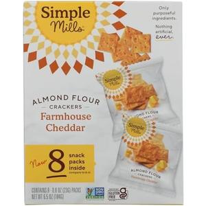 SIMPLE MILLS Farmhouse Cheddar Crackers Snack Pack 8ct, 0.8 OZ Pack of 4 Best by: 12/24/2025