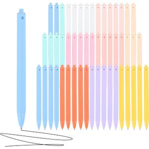 Bulk Pens -50-Pack Black Ink Pens - 1.0mm Medium Nib, Smooth Writing Non-Bleeding Ballpoint Pens, Retractable Click Pens (Black Ink)