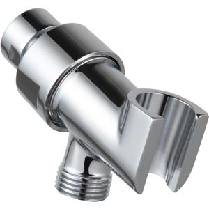 OFFO Shower Head Holder All Metal for Handheld Shower Head, Adjustable Shower Arm Mount with Solid Brass Pivot Ball, 1/2 in IPS Female Inlet and Male Outlet, Chrome