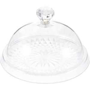 Cake Cover Lid for Stand 16cm, Acrylic Cake Plate with Dome Plastic Food Serving Platter with Lid Food Stand Round Bread Dish Plate for Christmas Party Entertaining