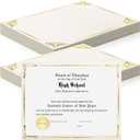 Fainne 100 Pcs Certificate Holder Foil Border 8.5 x 11 Inch Single Sided Award Certificates Cover for Letter Size Cardstock Document Paper Diploma Graduation School Marriage Supplies(Beige)