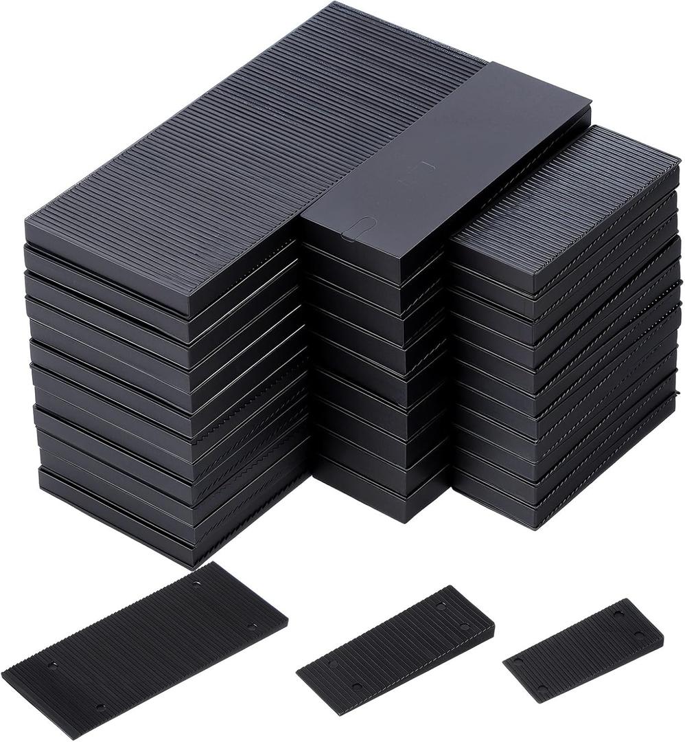 150 Pcs Large Plastic Spacers and Plastic Wedges SetFurniture Leveling Shims with Non-Slip Rubber Pads, High Load Capacity Leveling Tools for Smooth Floors (3 Sizes Included)