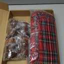 Christmas Napkins and Ring Set 12 Cloth Dinner Napkin Cocktails Buffalo Plaid Napkins 12 Christmas Napkin Rings Pine Cone Holder for Holiday Party Supplies