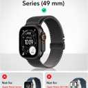 ESR Armorite Screen Protector for Apple Watch Ultra 3 2025 /Ultra 2 /Ultra (49 mm), Military Grade Protection, Tempered Glass Film with Aluminum Alloy Frame, Anti-Scratch, 2 Pack, Black